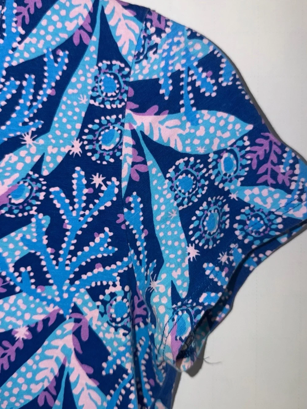 LILLY PULITZER BARTON BLU STAR GAZING SHORT SLEEVE ETTA DRESS size XS